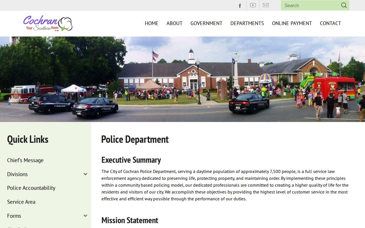 Bleckley County Cochran Police Department official page for Cochran arrest records